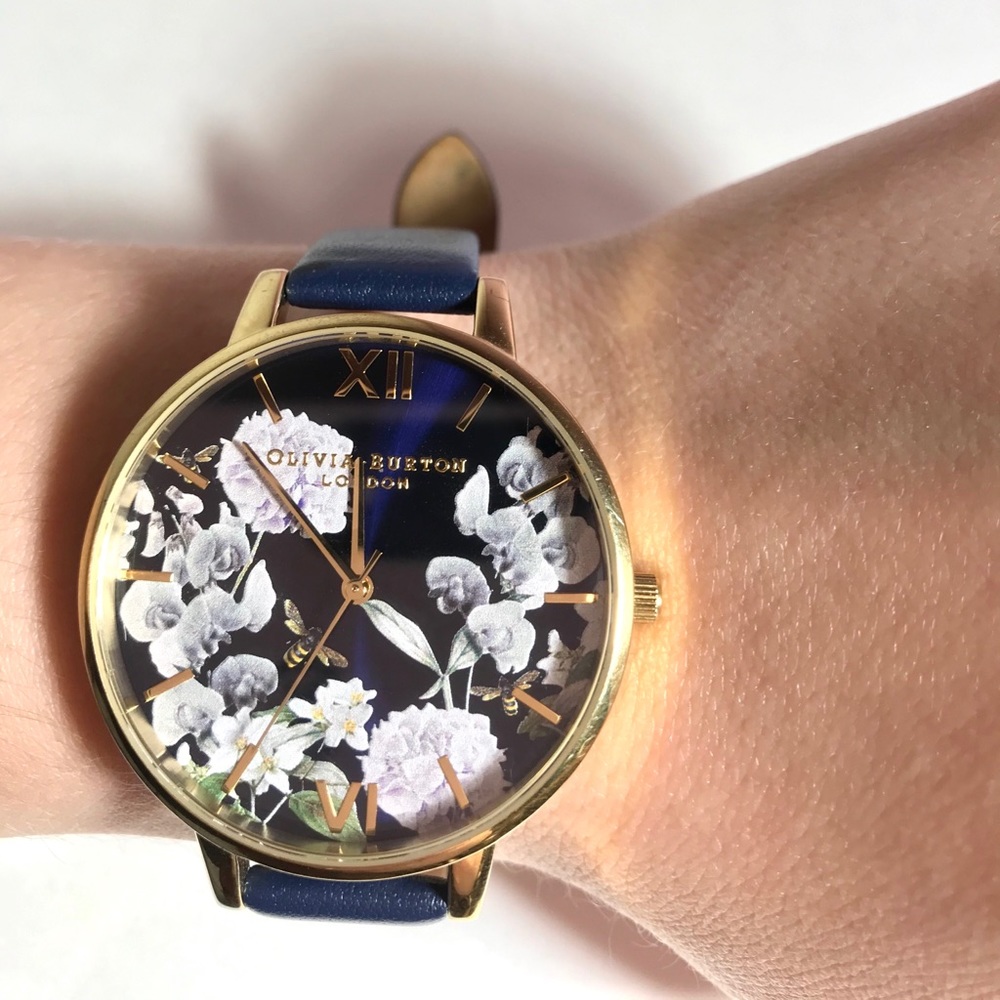 Gold Olivia Burton floral watch